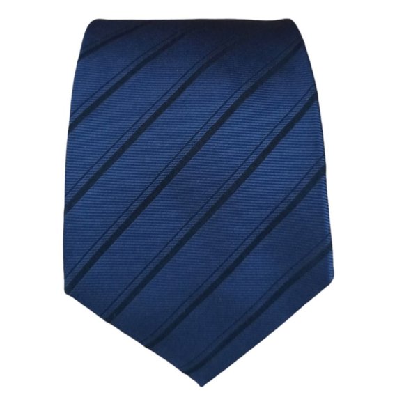 ARMANI COLLEZIONI Current Blue Striped Silk Tie ITALY 60